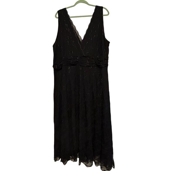 Jonathan Martin Women Studios Black Lace Dress - Size 22 - Picture 2 of 8